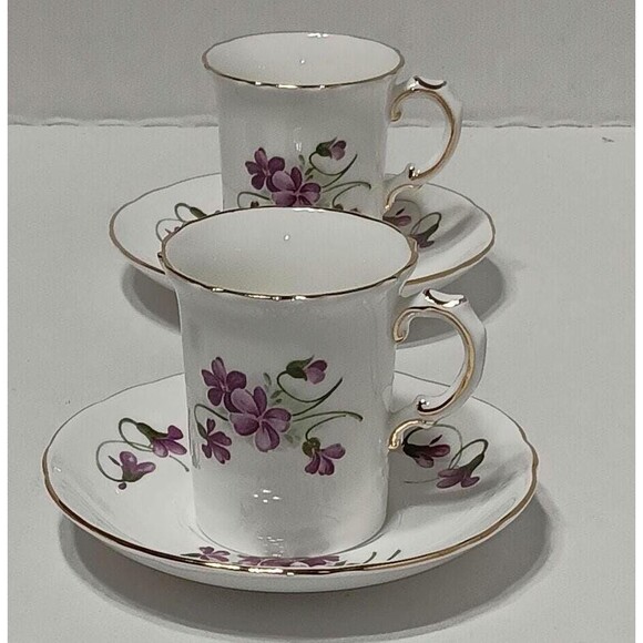 Vintage Oakley China Violet Teacup & Saucer Set - Fine Bone China England - Picture 5 of 8